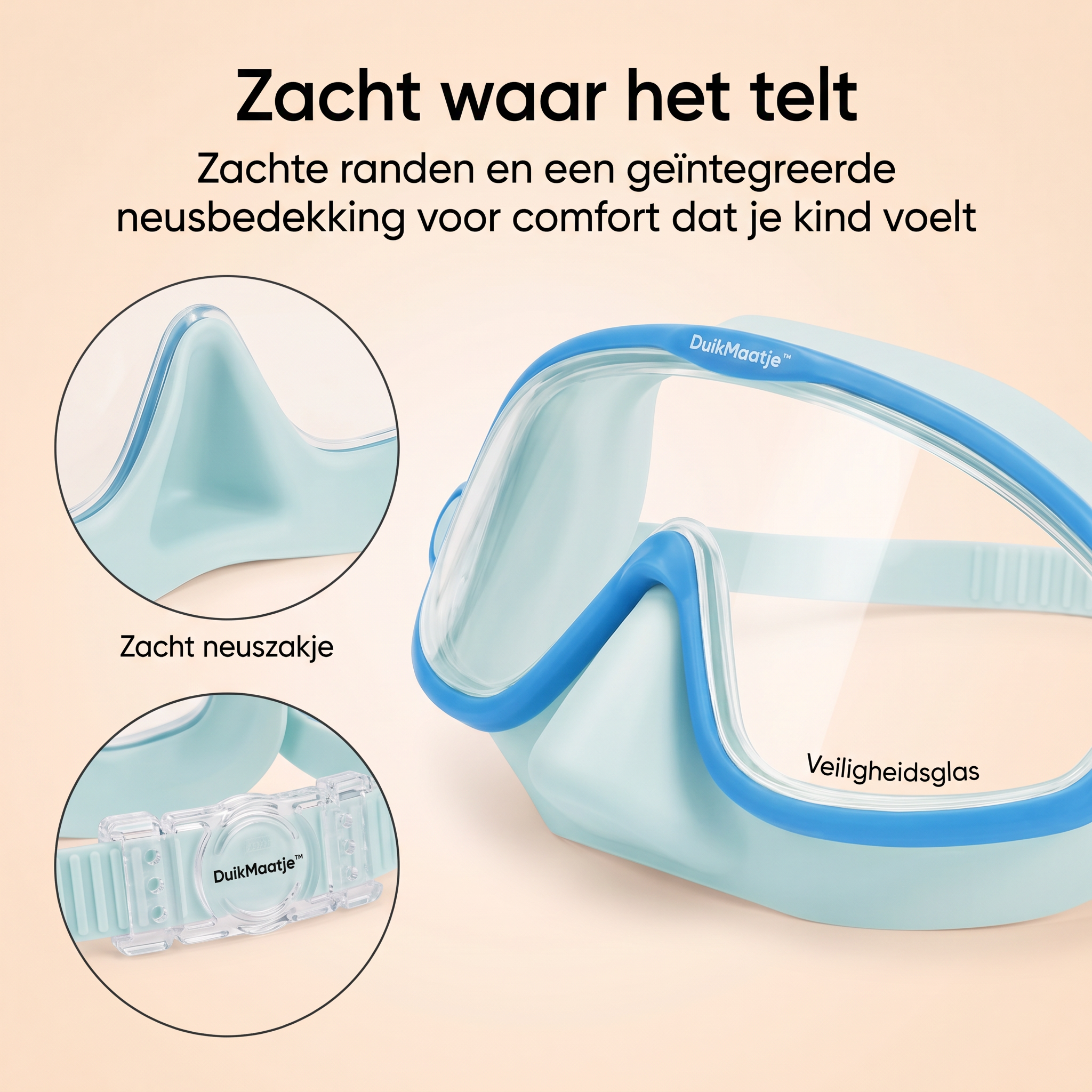 DuikMaatje™ - Kinderduikbril met neusbedekking