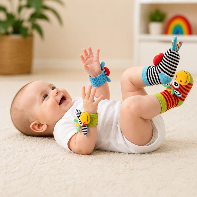RammelSet™ Baby Pols- en Voetrammelaars — Set van 4