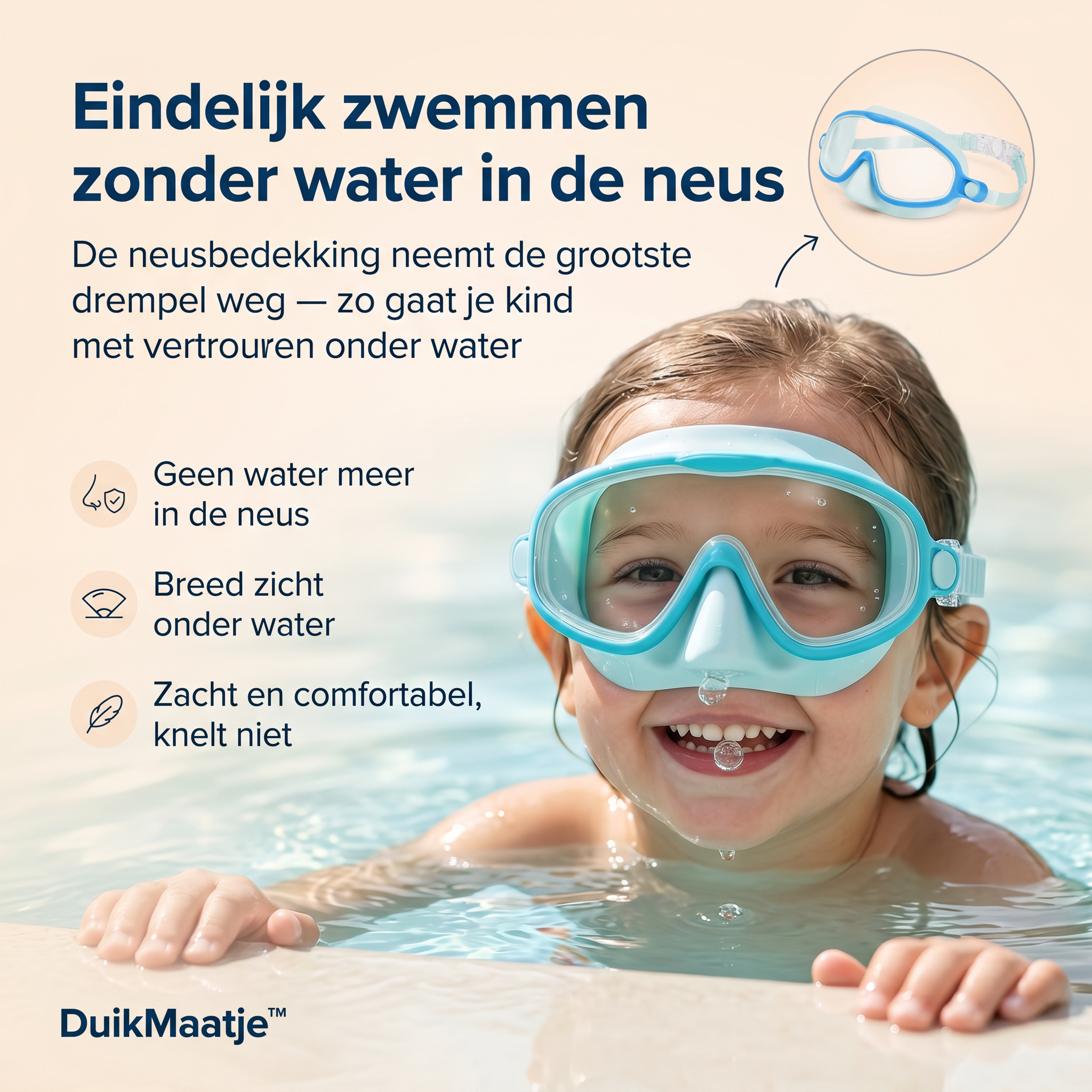 DuikMaatje™ - Kinderduikbril met neusbedekking