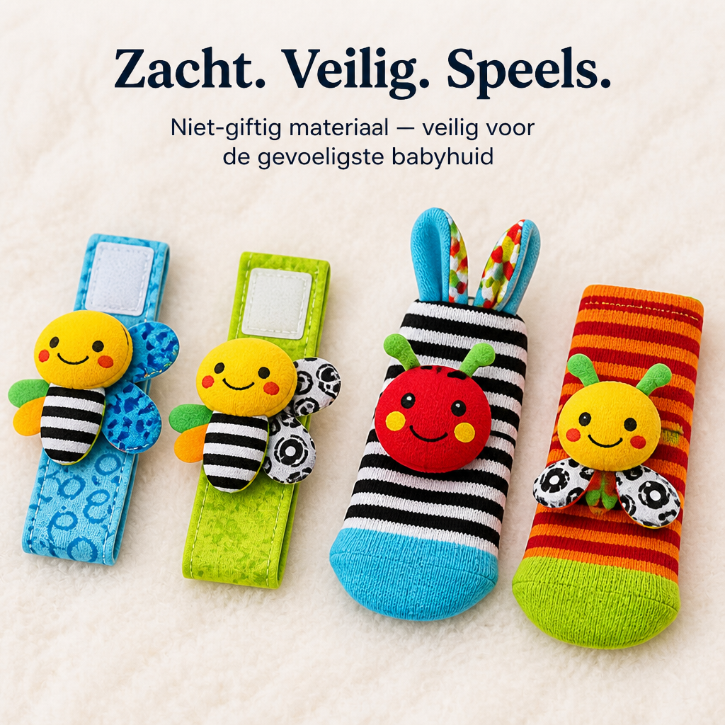 RammelSet™ Baby Pols- en Voetrammelaars — Set van 4